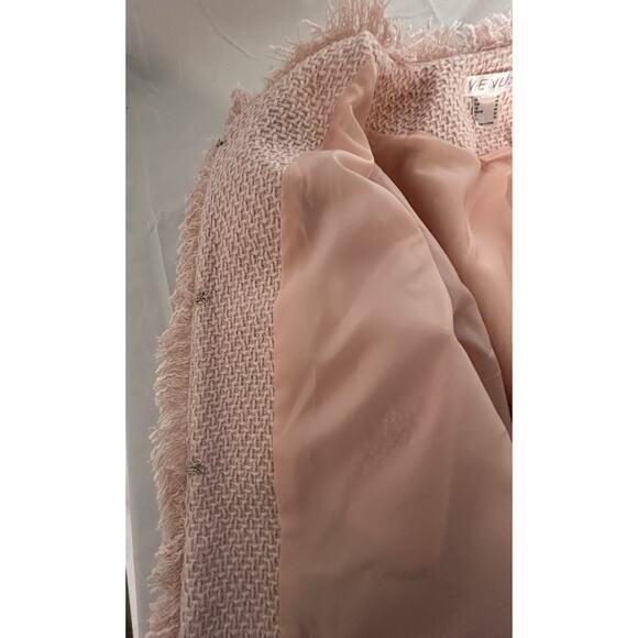 Venus Women Jacket Size 12 Pink Tweed -Open Front - Picture 16 of 16